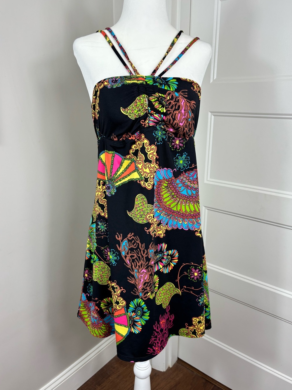 Trina Turk Resortwear Paisley Halter Swim Cover Up Size L